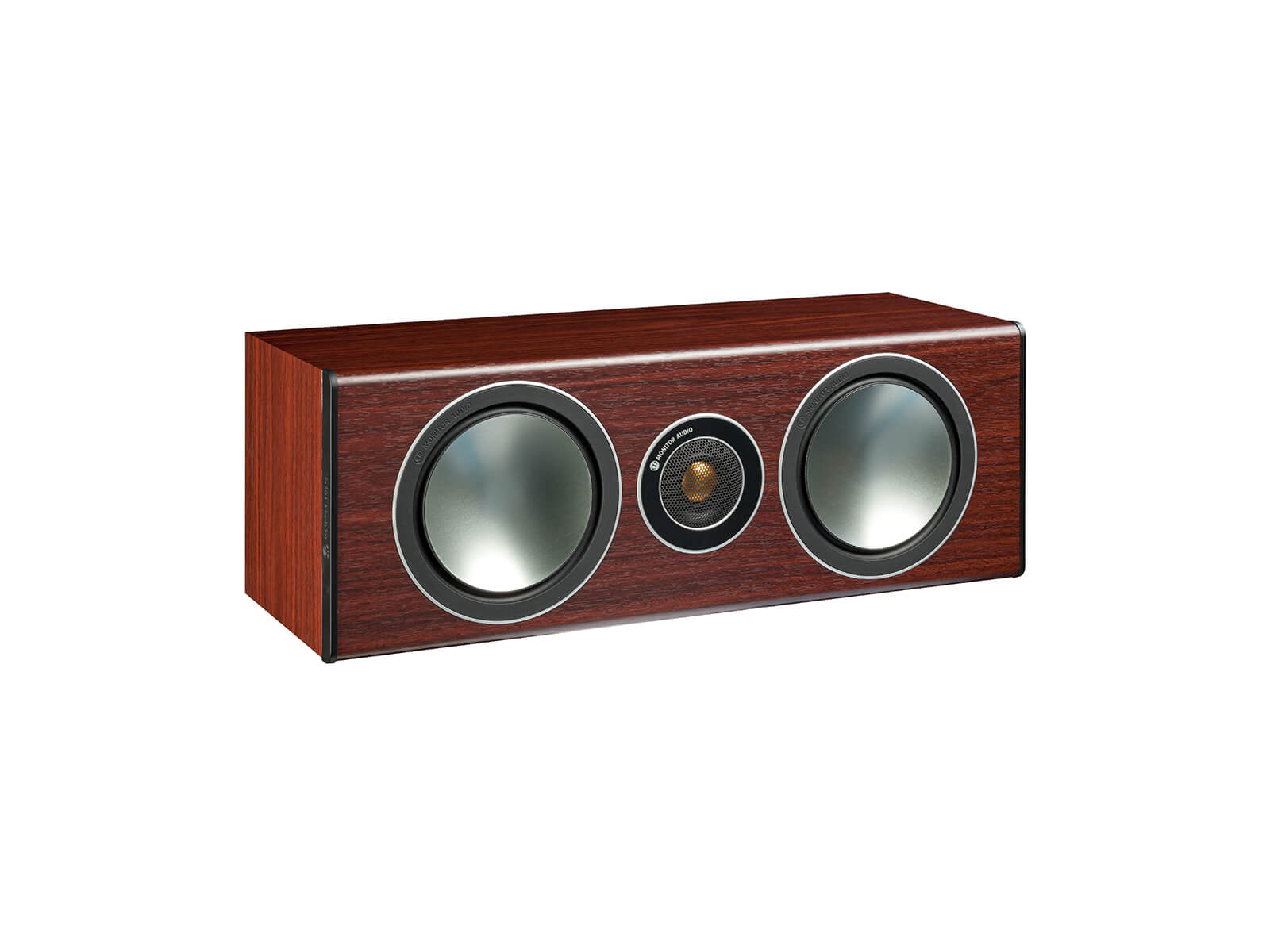 Bronze Centre, grille-less centre channel speakers, with a rosemah vinyl finish.
